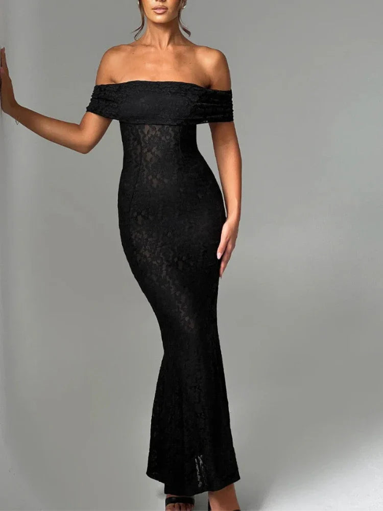 Ruched Jacquard Dress Women 5quare Collar Backless Sleeveless Elegant Gown Chic Long Bodycon