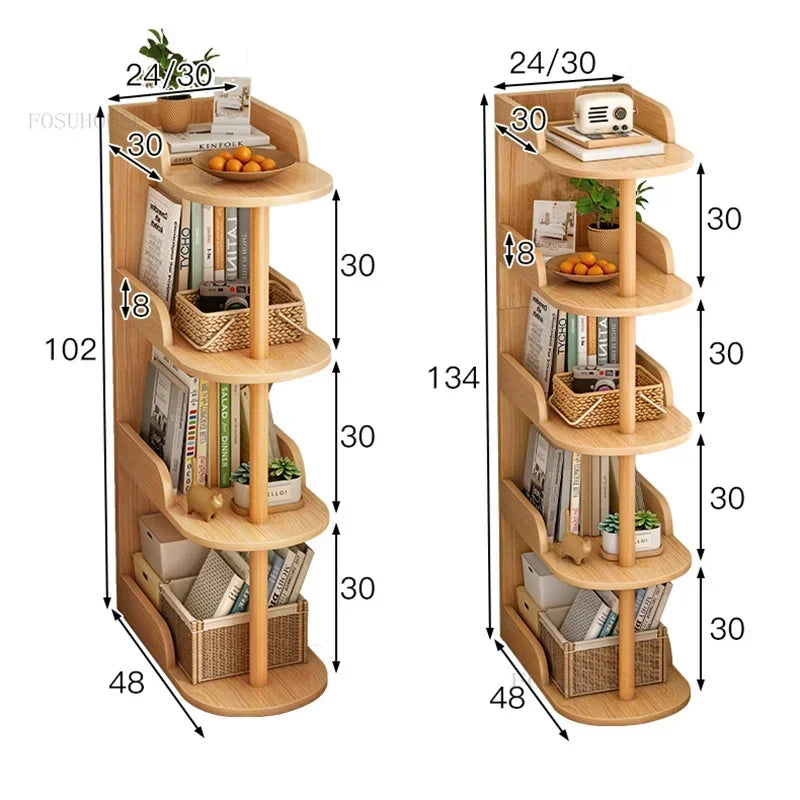 Side Table Ultra Narrow Book Shelf Creative Shelves Sofa Side Rack Bookcase