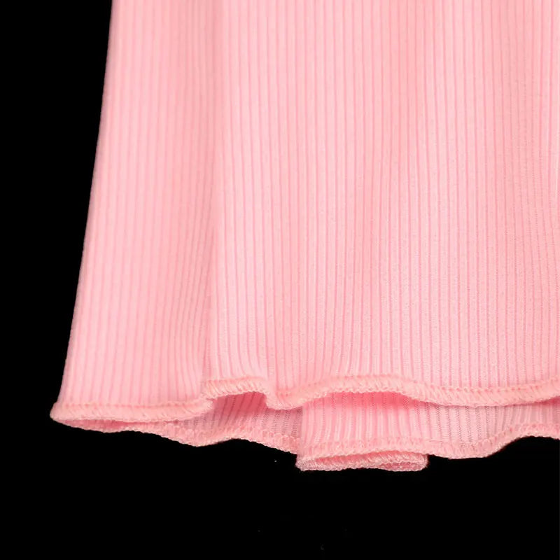 Women's 2 Piece Streetwear New Bow Pleated Skirt Pink Sweet Sexy Lace Backless V-Neck