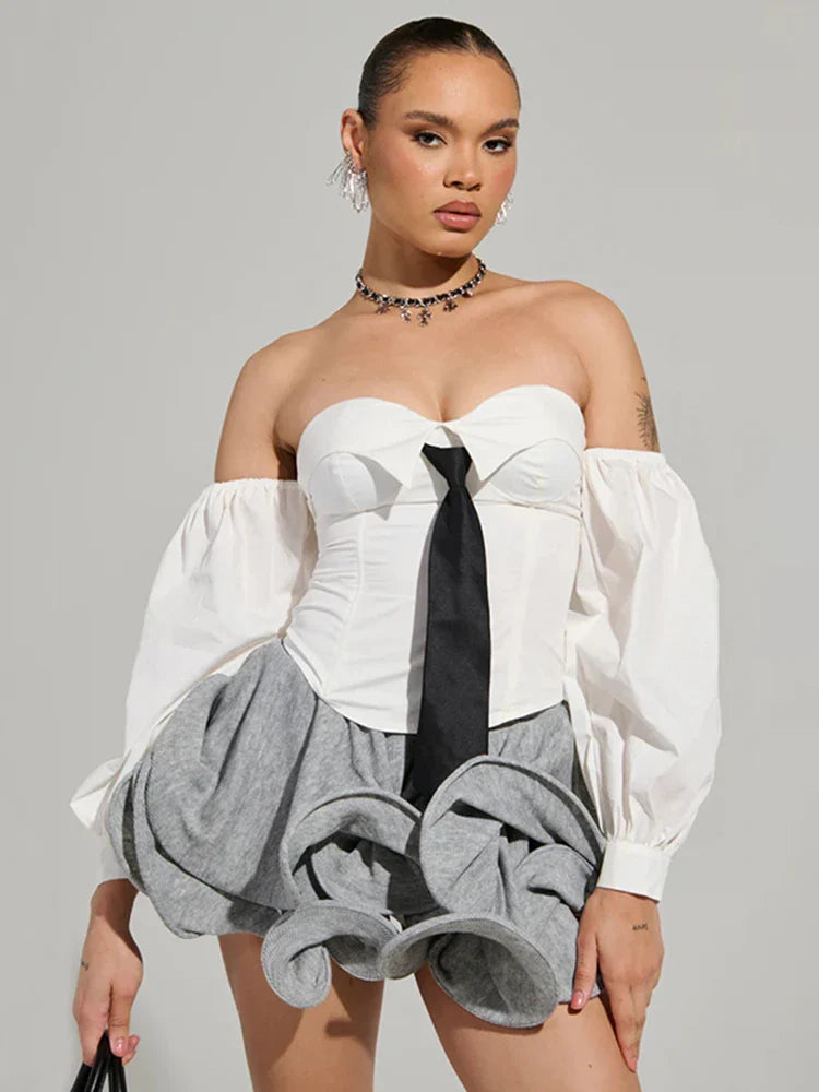 Irregular Tierred Mini Skirts Women Y2K Chic Puffy Wild Basic Coquette Style