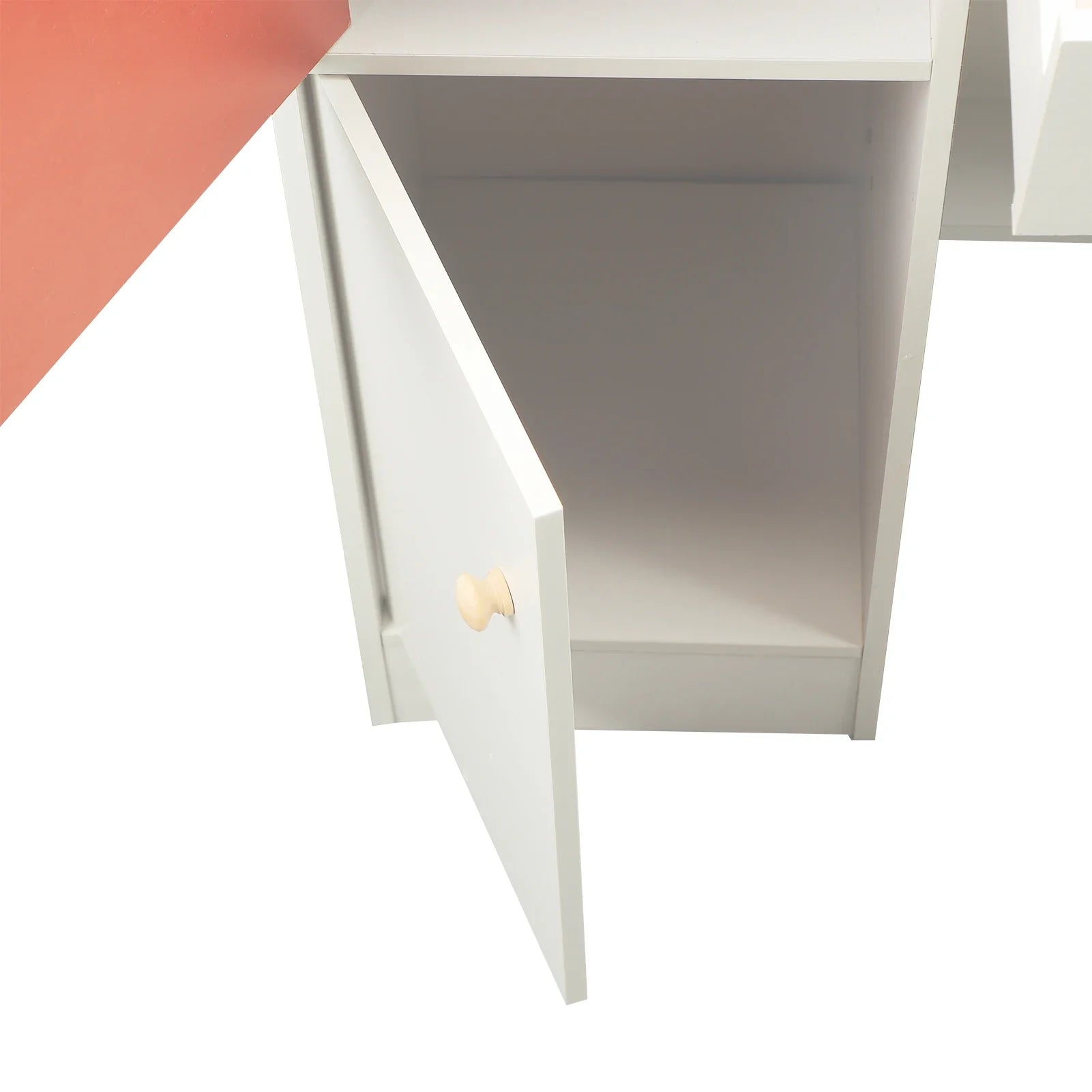 Makeup Vanity Desk Multiple Shelves Multifunction Space Saving Stylish Dressing Table Strong White with Lighted Mirror for Home