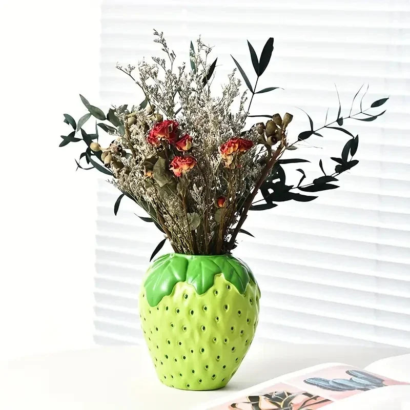 Creative Strawberry Shaped Vase for Flower Arrangement Living Room Home Decoration Flower Pot