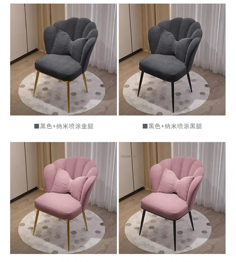 Minimalist Backrest Chair Makeup Stool Vanity Cute Light Luxury Dressing Table Modern Furniture
