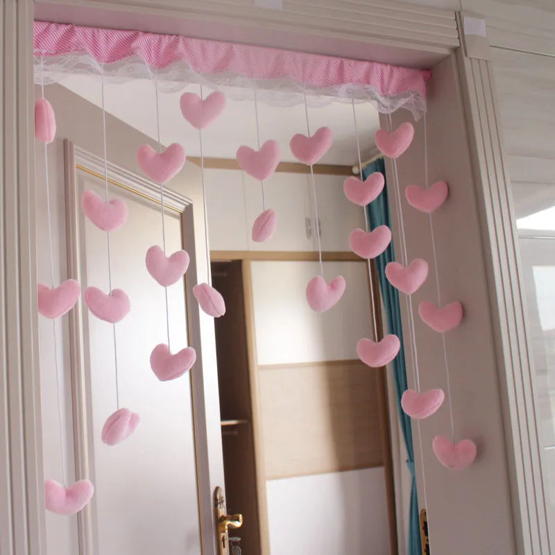 Pink Cute Bow Short Curtain Thread Partition Hanging Window Decor  Doorway Curtains