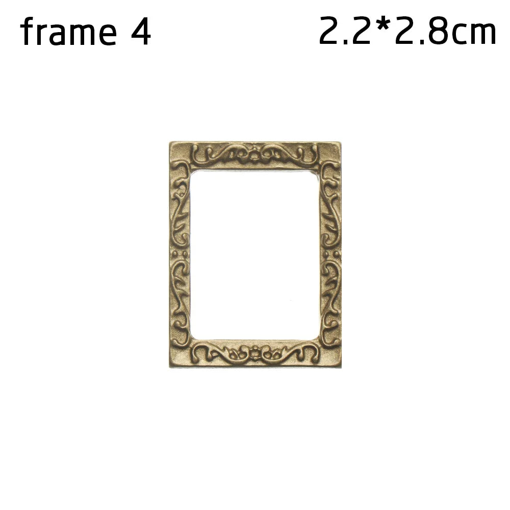 Mini Frames Doll House Plastic Vintage Miniature Mirror Accessories