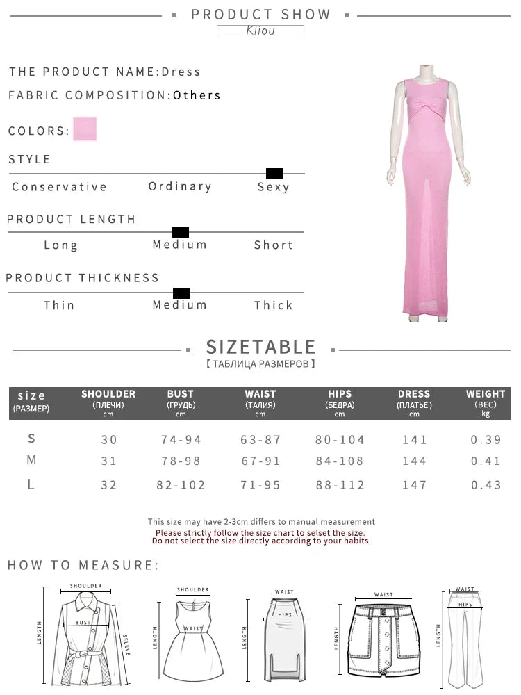 Knit Midi Pink Sweet Tanks Slim Dress