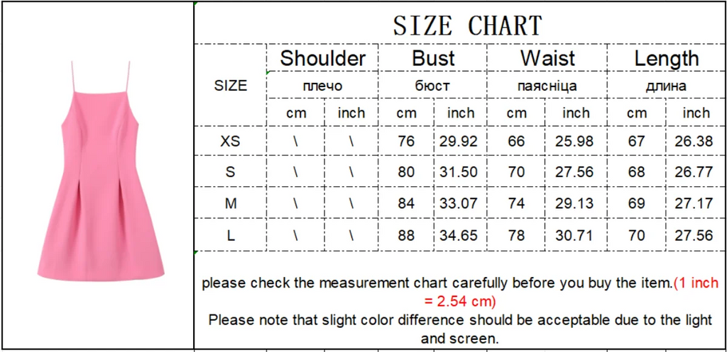 Ladies Pink Spaghetti Strap Dress Summer New Simple Style Women Slim Short Dress Party Fashion A-Line Dress