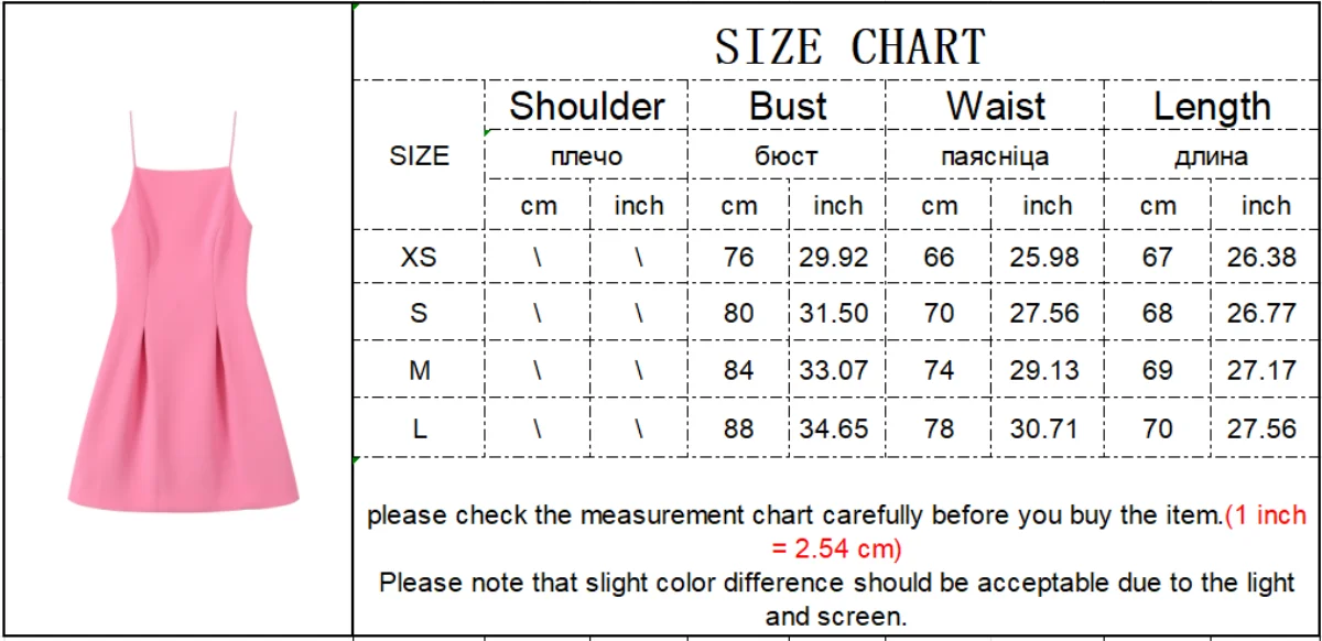 Ladies Pink Spaghetti Strap Dress Summer New Simple Style Women Slim Short Dress Party Fashion A-Line Dress