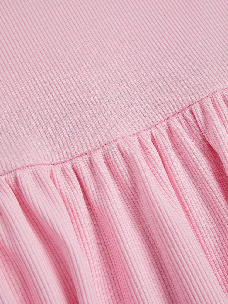 Plus Size Contrasting Lace Ruffle Hem Tube Dress Y2K Clubwear Fake Day Dresses Women's Mini Short Women's Sets