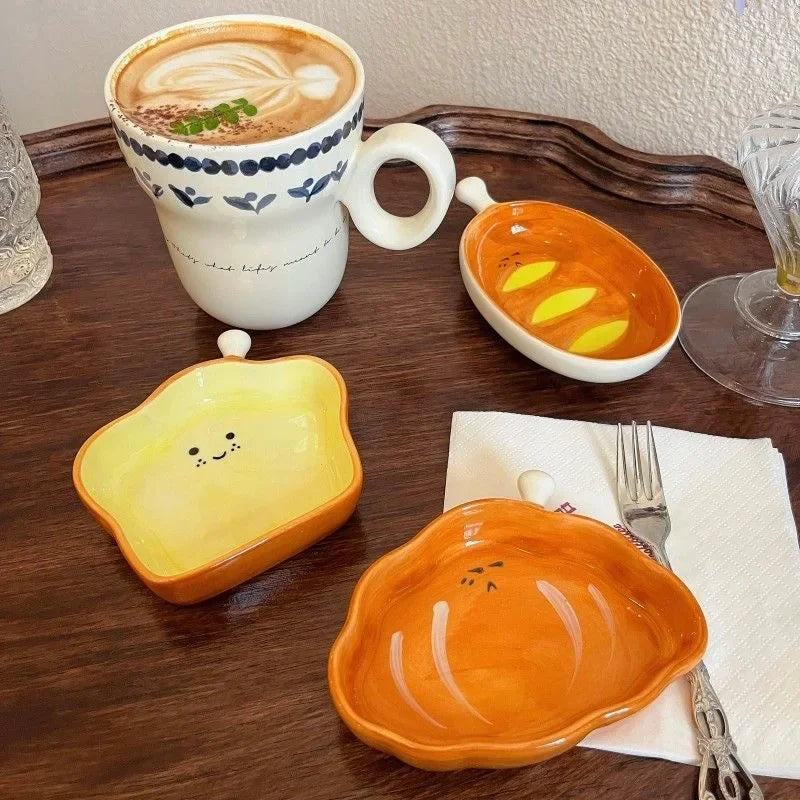Croissant Plate Ceramic Seasoning Disc Creative Dipping Sauce Plate Cute Dessert Plate and Irregular-shaped Butterfly