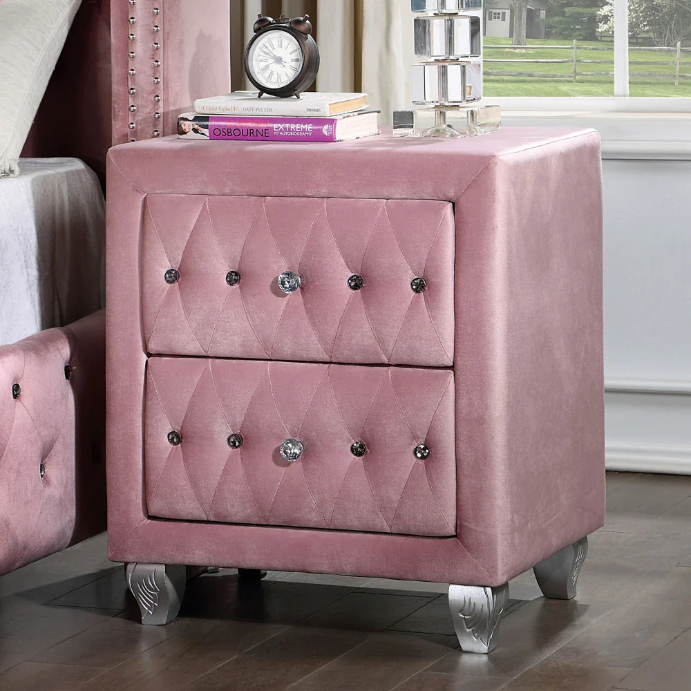 Velvet Gorgeous Bedside Table with Drawers Bedroom Furniture for Bedroom Living Room Lounge