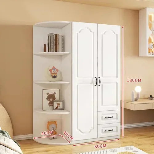 Two Door Wardrobe Clothing Organizer Style Wooden Wardrobe Summer Heavy Duty