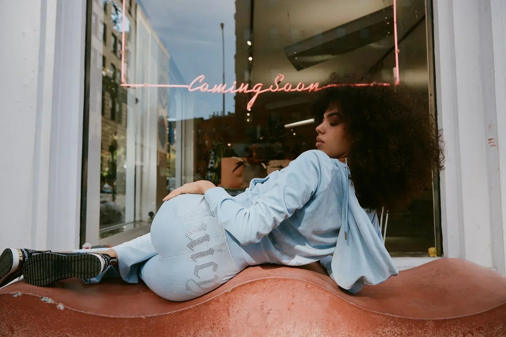 Two Piece Set Diamonds Hoodie Crop Jacket And Joggers Pants Outfits Streetwear Jogging Suits Juicy Corture Tracksuit