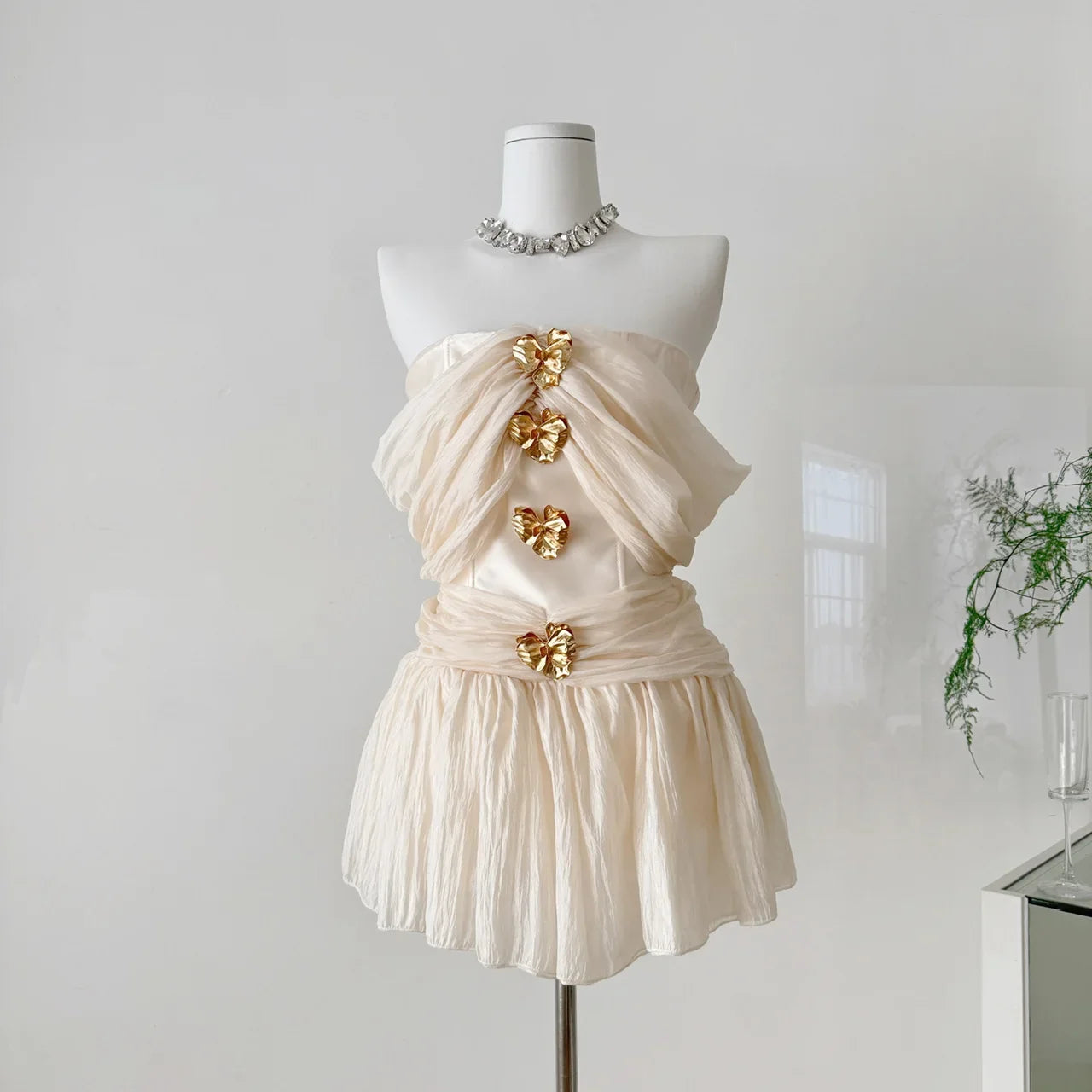 Women French Mini Old Money One-Piece Luxury Design Gown