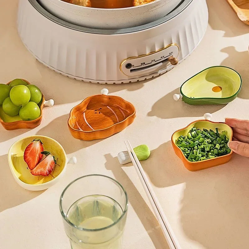 Croissant Plate Ceramic Seasoning Disc Creative Dipping Sauce Plate Cute Dessert Plate and Irregular-shaped Butterfly