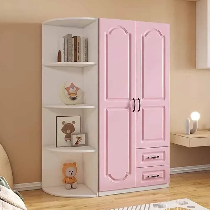 Two Door Wardrobe Clothing Organizer Style Wooden Wardrobe Summer Heavy Duty