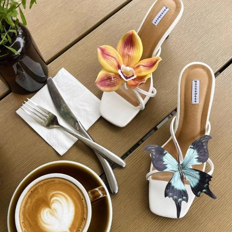 Summer Exquisite Butterfly Magnolia Flowers Holiday Casual Style Sandal