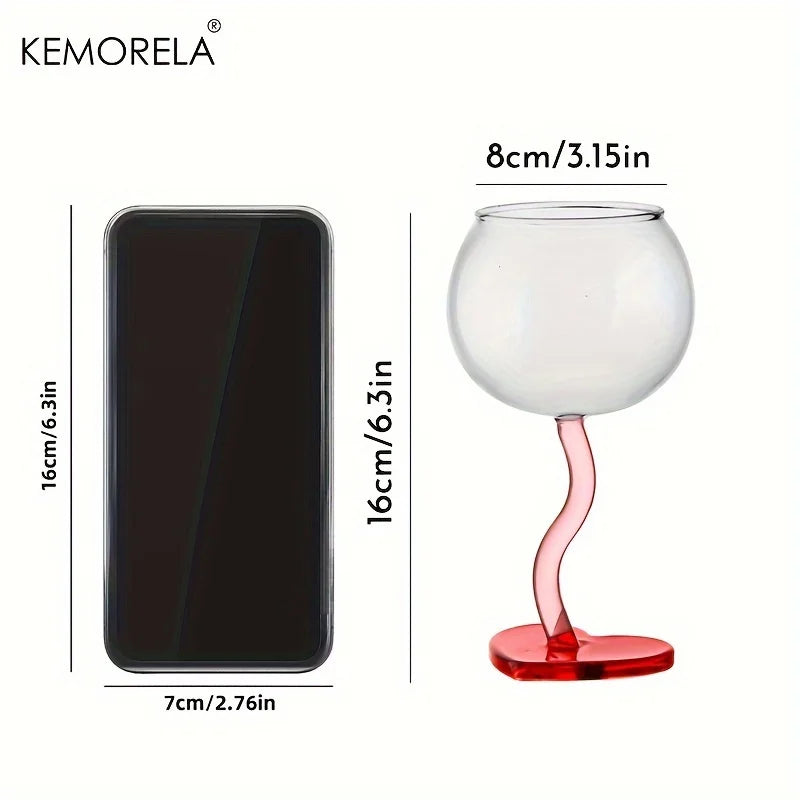 Red Heart Bottom Wine Glass Heat-resistant Cocktail Glass