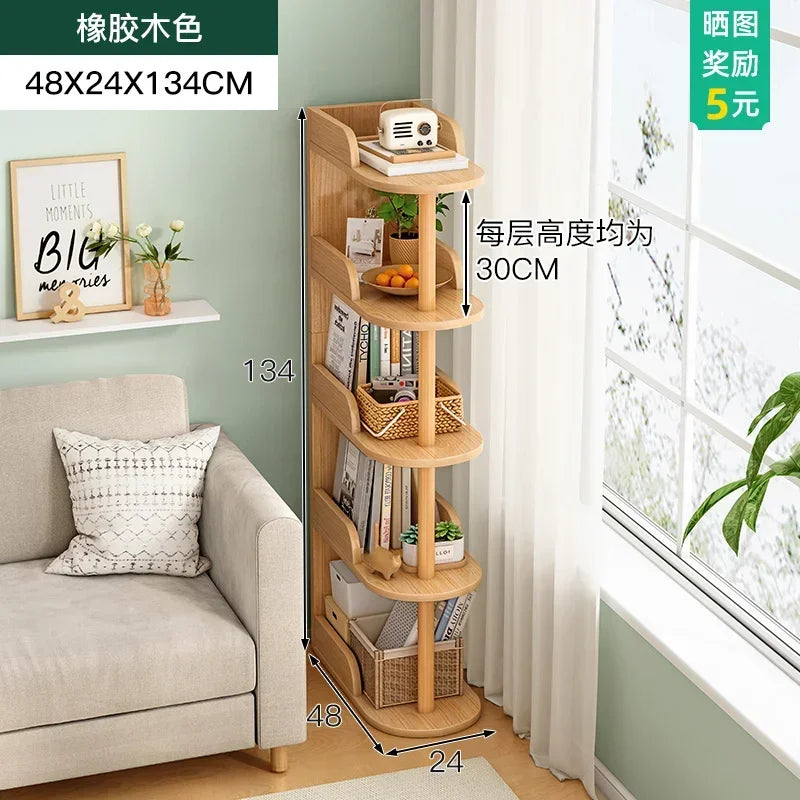 Side Table Ultra Narrow Book Shelf Creative Shelves Sofa Side Rack Bookcase