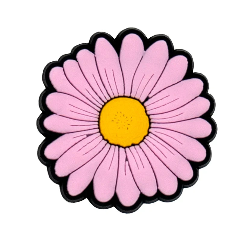 Plants Clog Charms Sunflower Mushroom Shoe Decoration Accessories Rosa Flower Shoe Charms Bamboo clips Jeans shoe buckle 1PCS