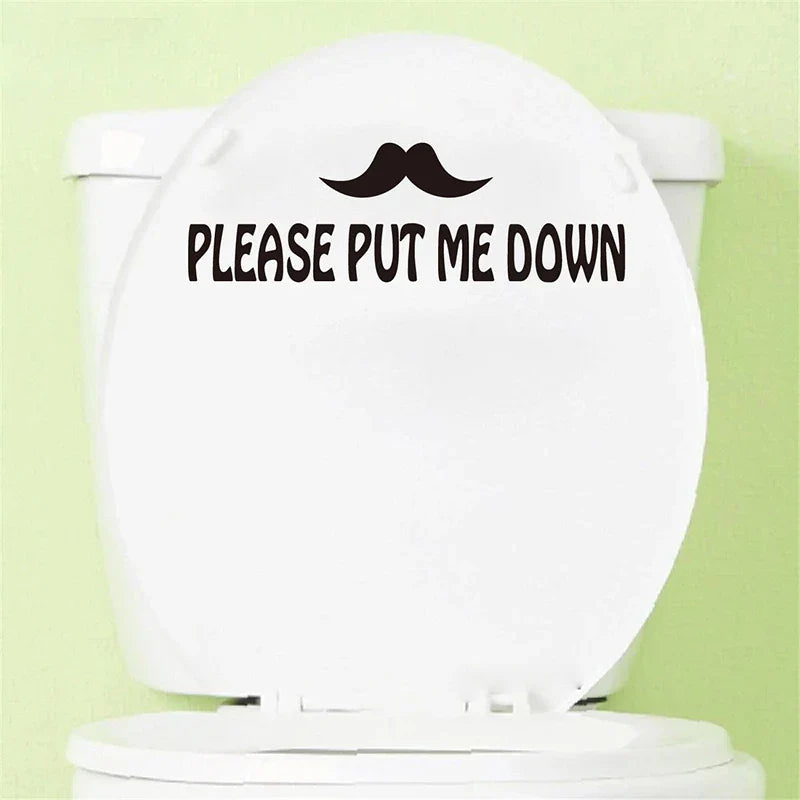 Toilet Seat Sign Vinyl Sticker Funny Decal Bathroom Decor