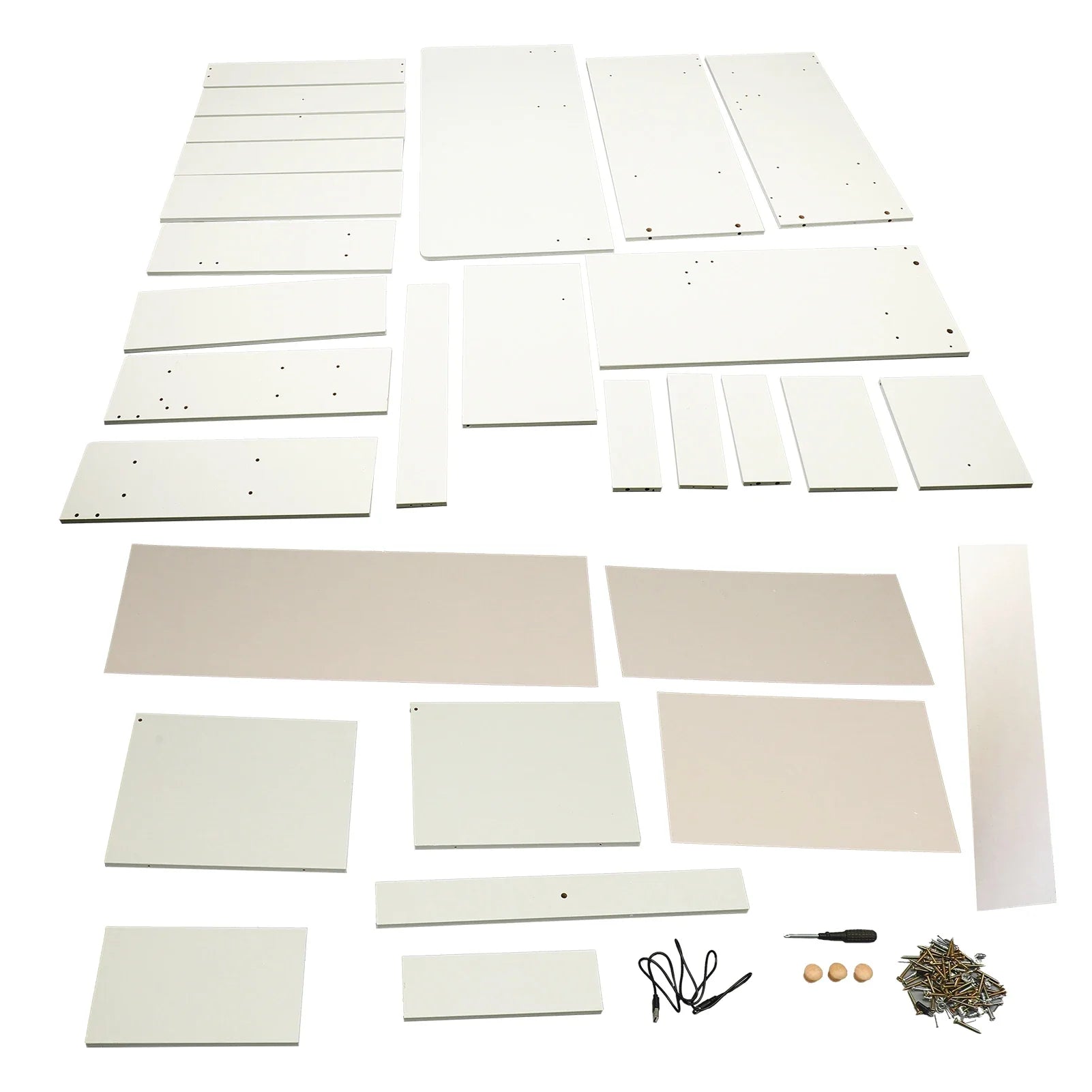 Makeup Vanity Desk Multiple Shelves Multifunction Space Saving Stylish Dressing Table Strong White with Lighted Mirror for Home