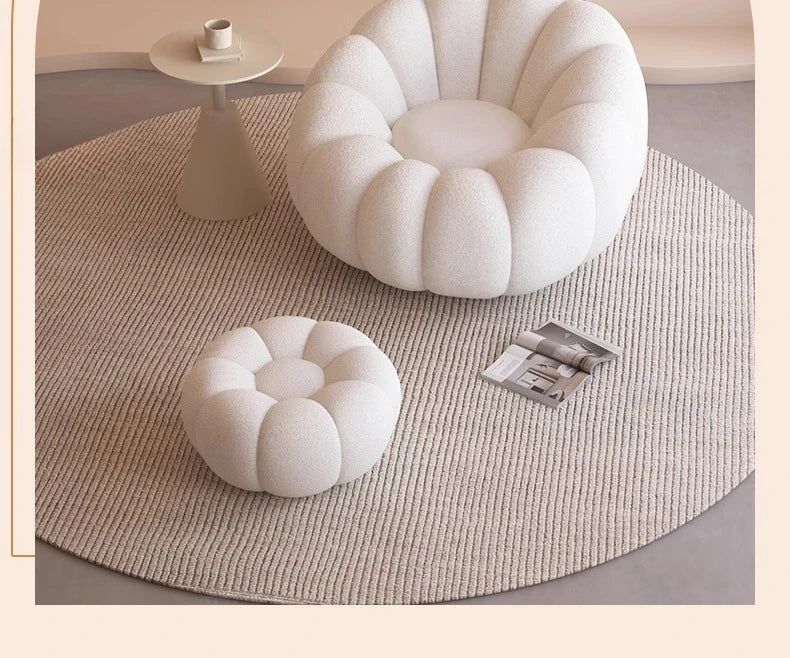 Lamb Fleece Pumpkin Sofa Chair Household Bedroom Lazy Lounge Chair Minimalist Modern Living Room