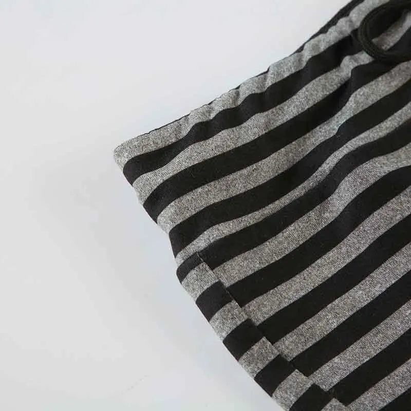 Striped Casual Backless Halter Camisole and Tiny Shorts Y2K Set Contrast Color Basic Two Piece Sets