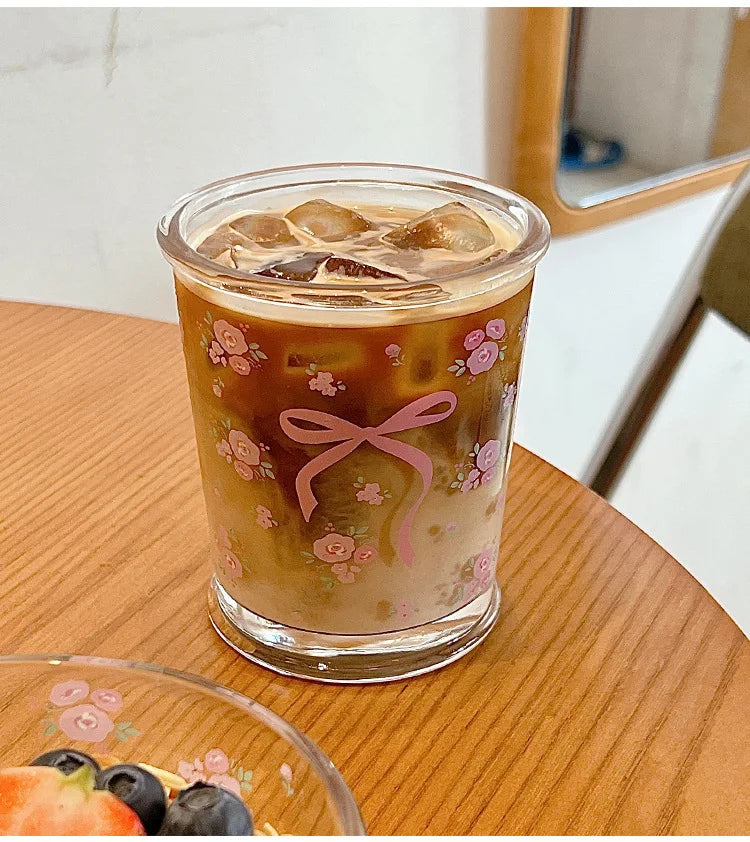 Kawaii Bowknot Glass Cups Bow Knot Drinkware