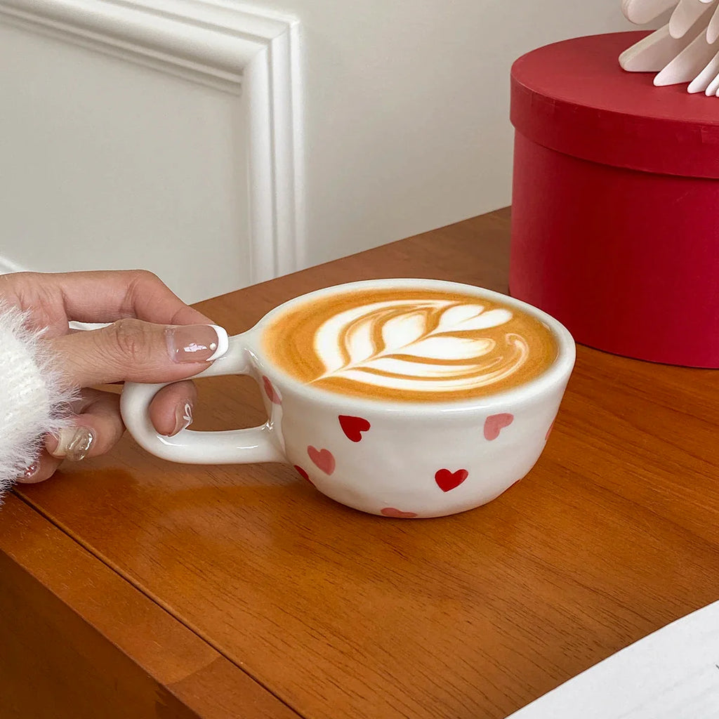 Love Ceramic Pair Cup, Creative Hand-Painted Ceramic Love Mug