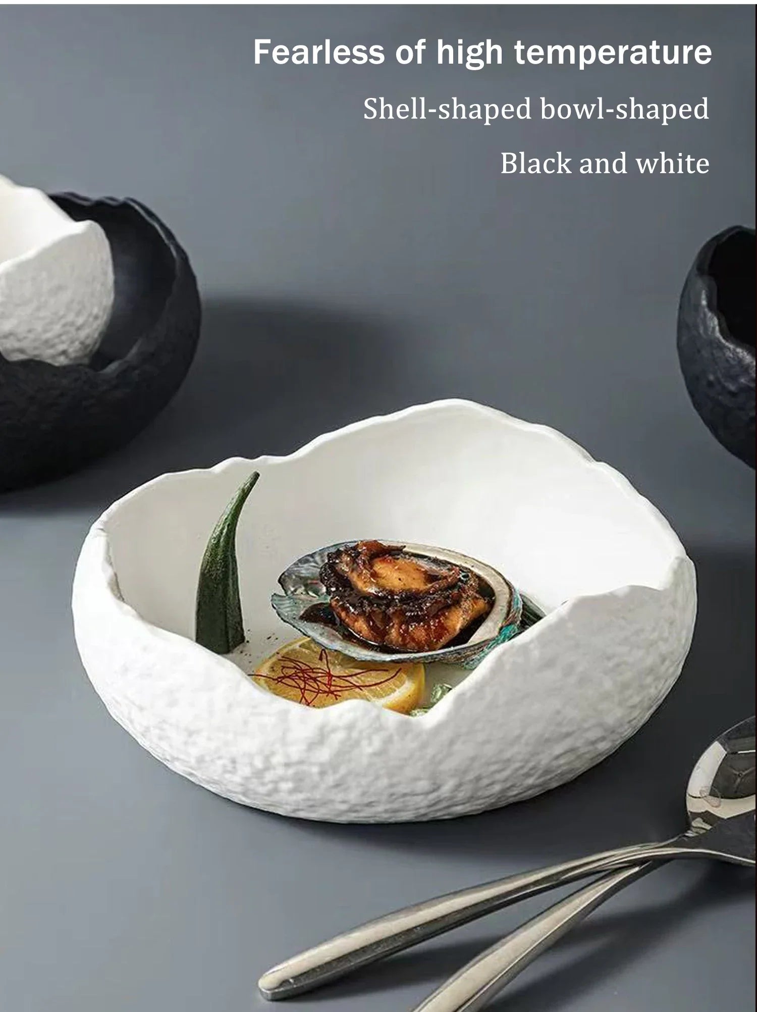 Irregular Ceramic Deep Salad Plate Frosted Cold Dish Plate Fruit Salad Bowl