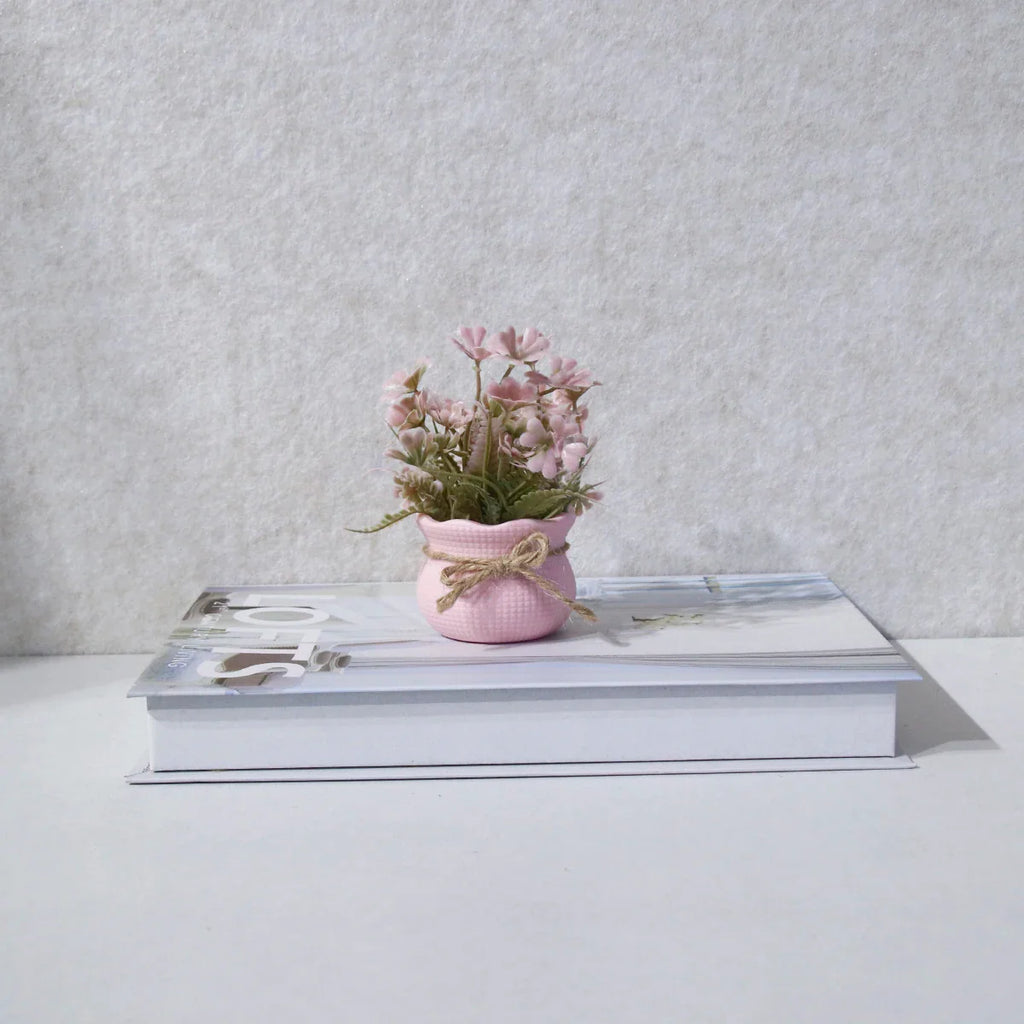 Mini Artificial Pink Series Flower Potted Plants, Home Decor Simulation Plants