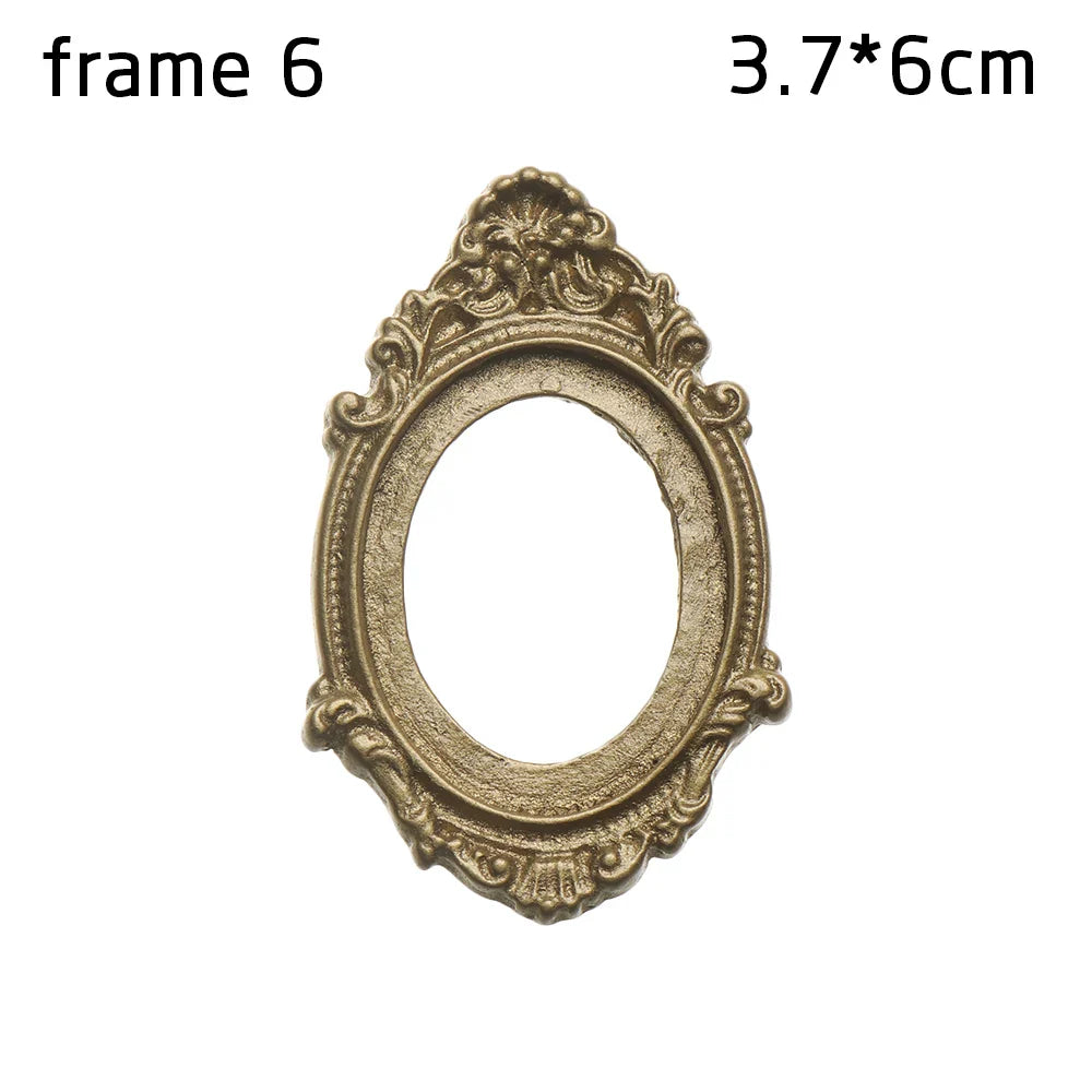 Mini Frames Doll House Plastic Vintage Miniature Mirror Accessories