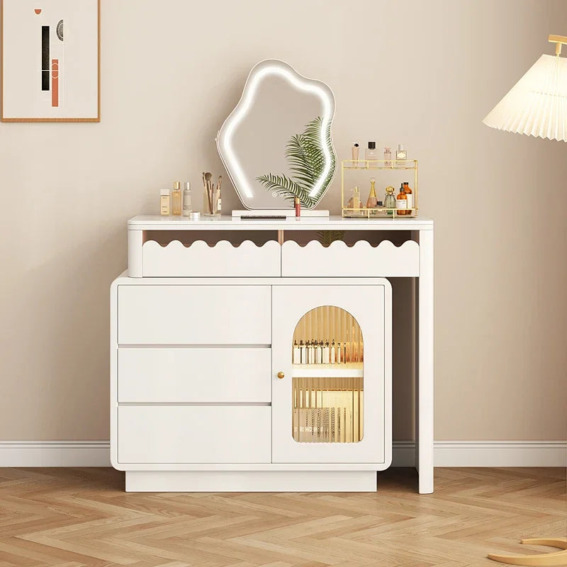 Modern Simple Makeup Table Household Bedroom Writing Desk Corner Desk Integrated Makeup Table