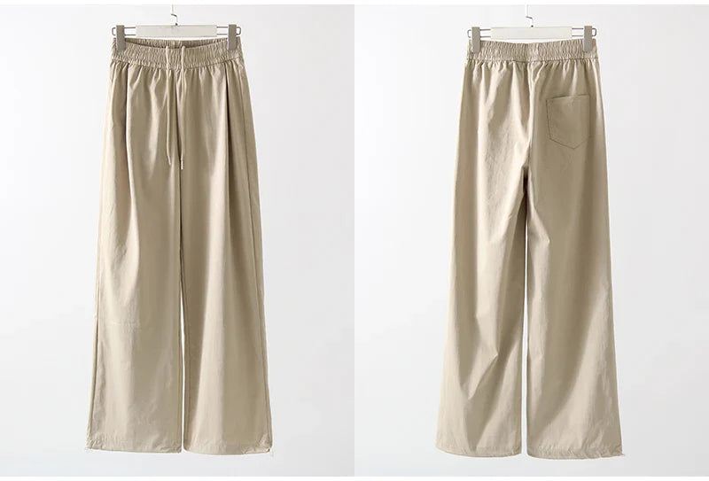 Summer Straight Leg Sweatpants For Women High Waist Jogger Wide Leg Trousers Women's Sports Pants White Sweatpants Wtpants Women