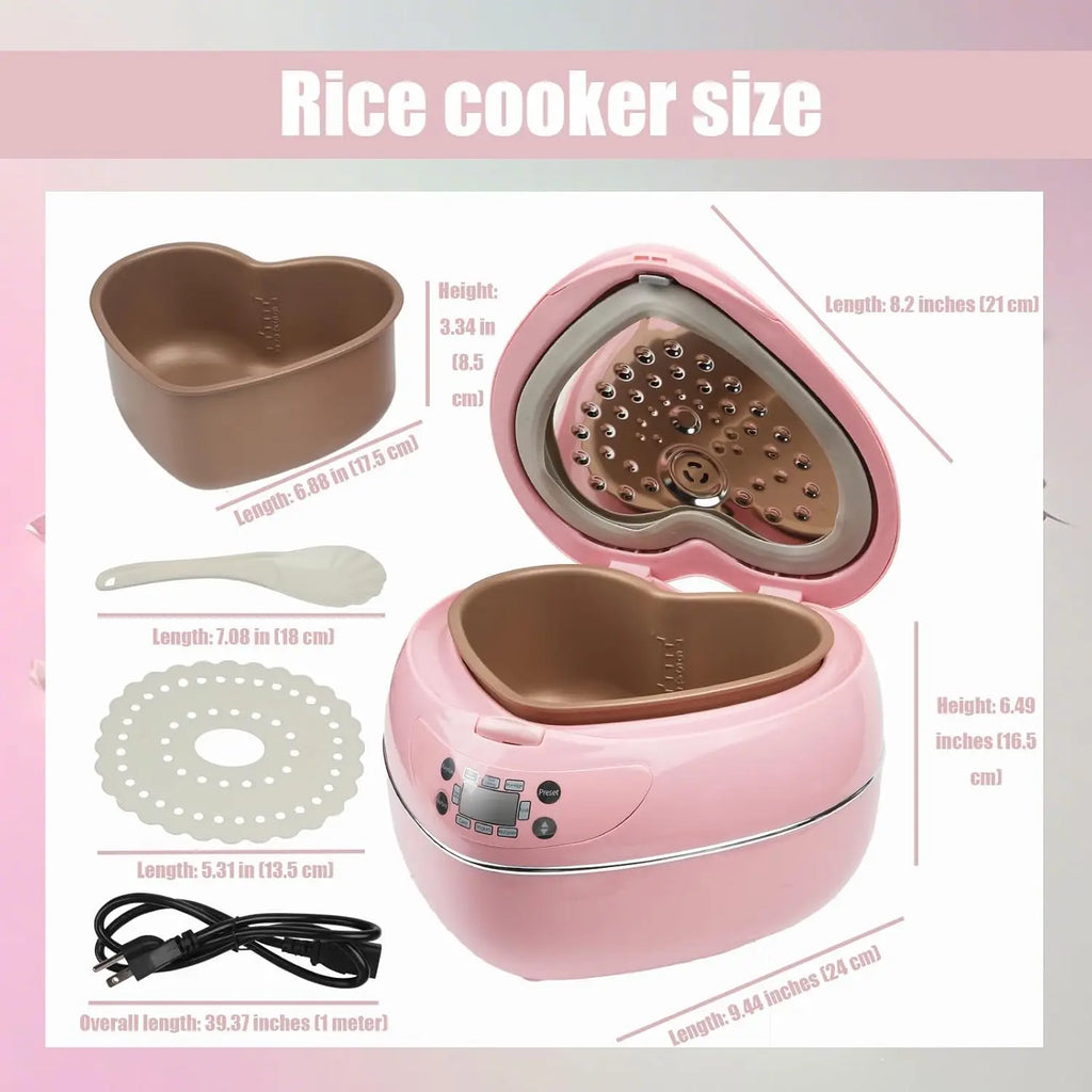 Pink Rice Cooker, Smart Rice Cooker 8 Cup With Delay Preset Timer And Auto Thermostat, Keep Food Warm