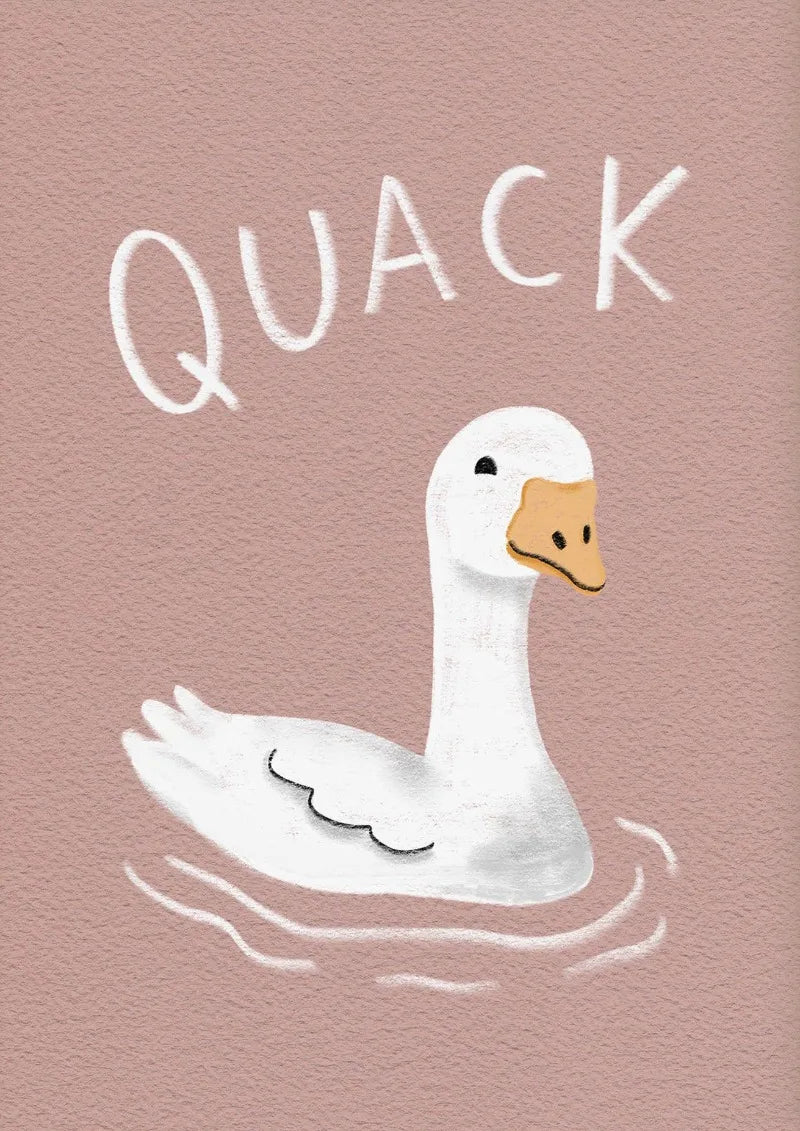 Set of 6 Cartoon Animals Powder Pink Goose Poster Print Wall Art Pictures Canvas Painting Living Room Bedroom Home Decor