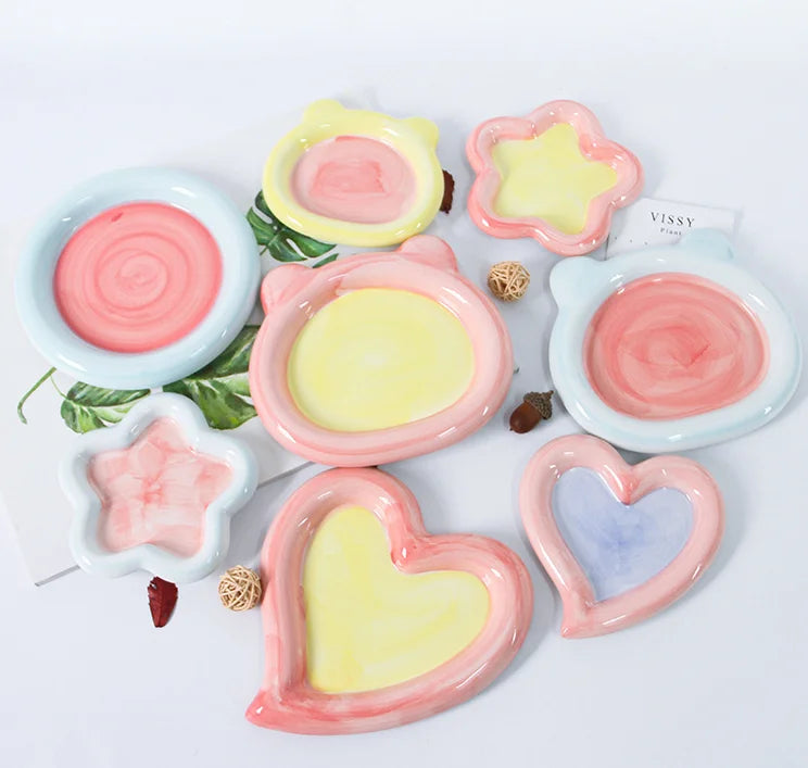 Chubby Breakfast Plate Cute Dish Plates Ceramic