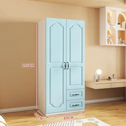 Two Door Wardrobe Clothing Organizer Style Wooden Wardrobe Summer Heavy Duty