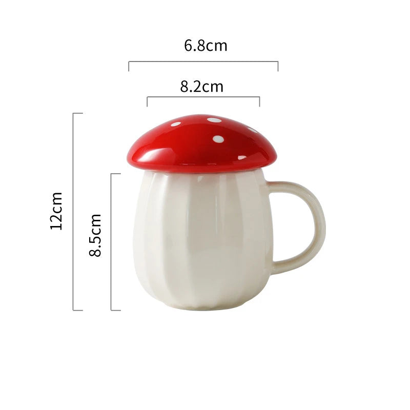 New Style Creative Cartoon Mushroom Theme Water Bottle Mug Cup, Ceramic Material