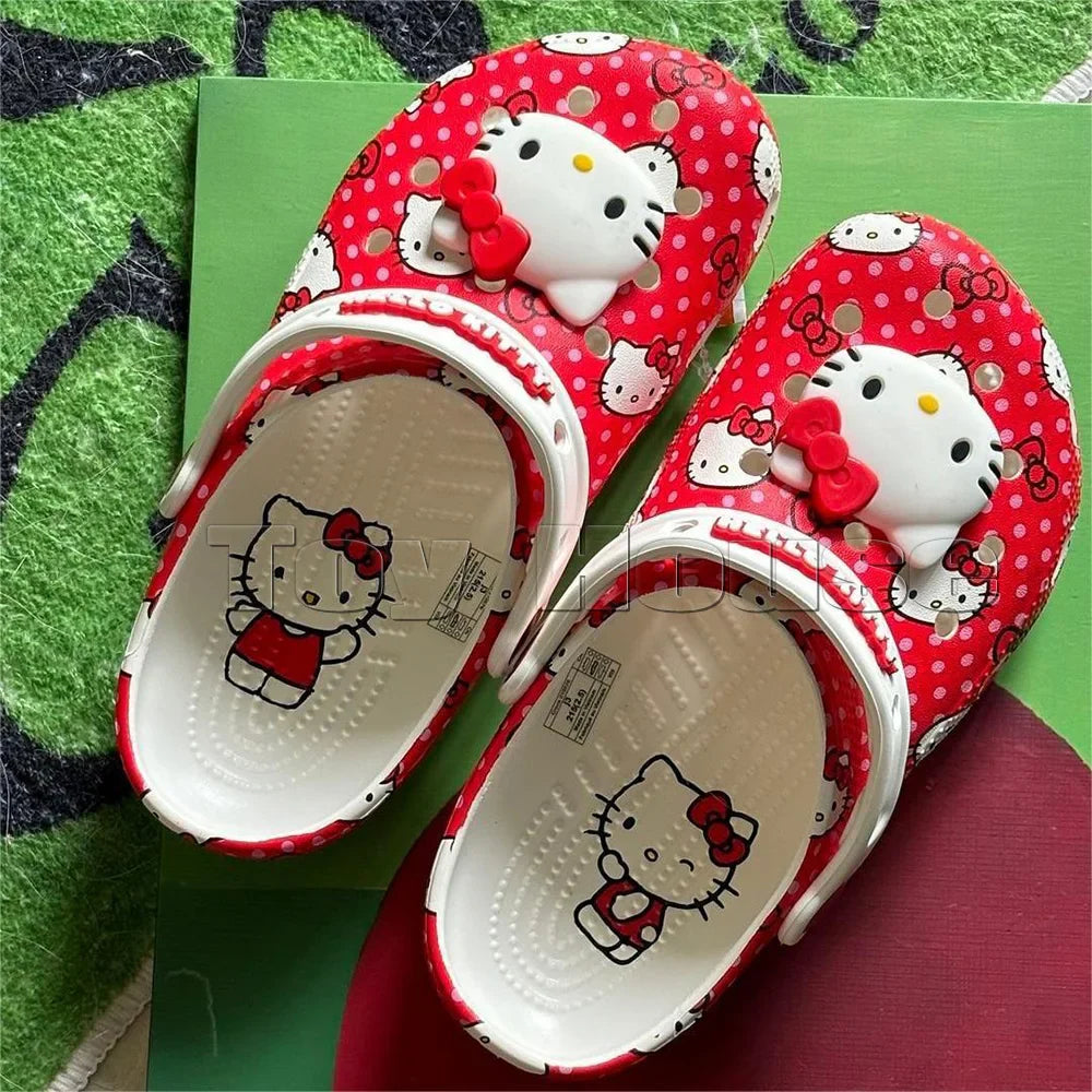 Hello Kitty Kawaii Sanrio Hole Sandals Slippers Sandals Kawaii Anime Shoes Summer Slippers