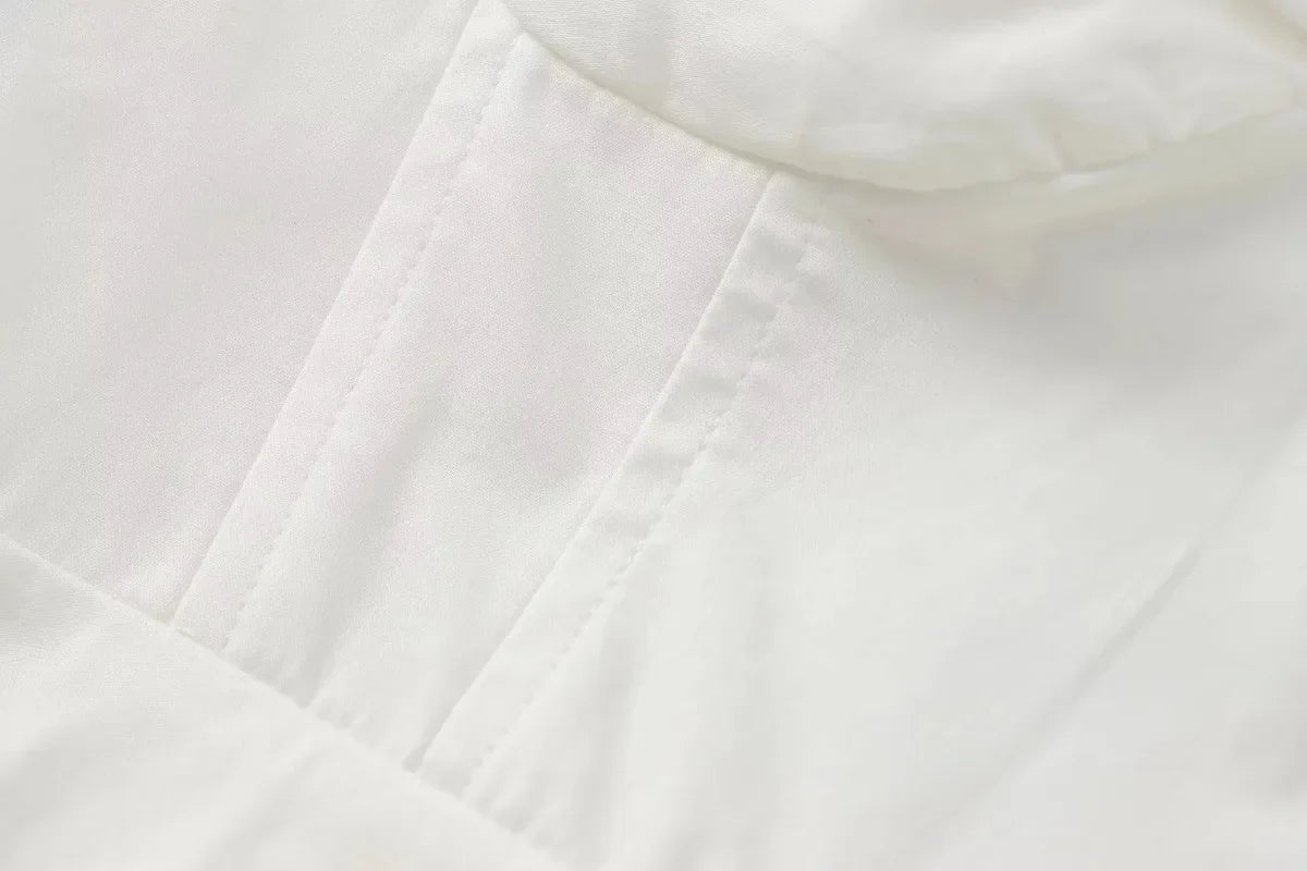 White Smocked Strappy Camisole Women's Sexy Sleeveless Ruffle Slim Bra Solid Color Streetwear Y2k Women's Tops Camisole