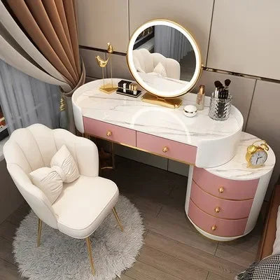 Vanity Table Women Luxury European Big Stool Study Dressing Table Organizer Home Furniture