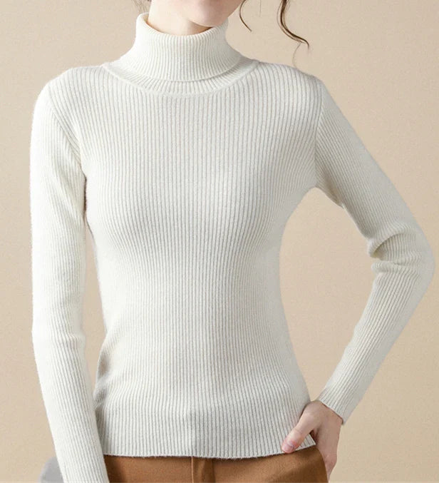 Women Fall Turtleneck Sweater Knitted Soft Pullovers Cashmere Jumpers Basic Soft Sweaters For Women Autumn Winter