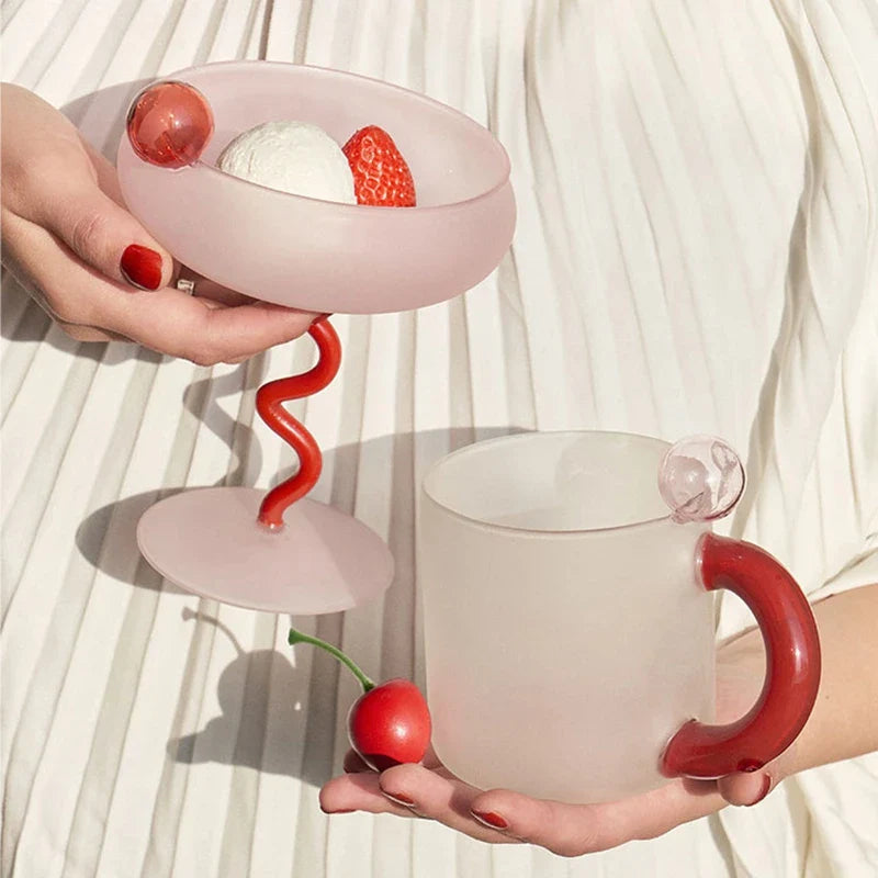 Handmade Mug Glass High Borosilicate for Tea And Milk Glass Cup with Handle Cute Elegant