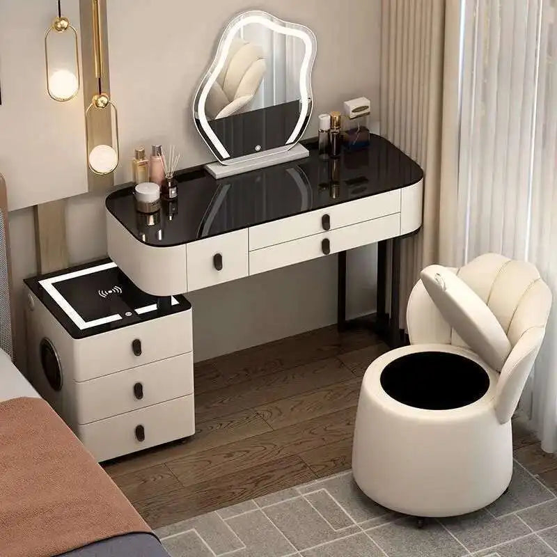 Luxury Shelf Cosmetics Makeup Dressing Table Bedroom Storage Drawers Vanity Table Modern