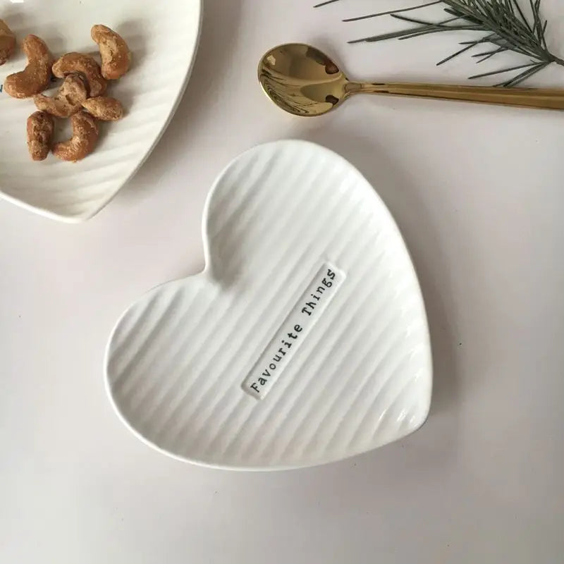 Decorative Love Shape Ceramic Dish, Breakfast Tray, Cake Dessert, Jewelry Plate, Crockery