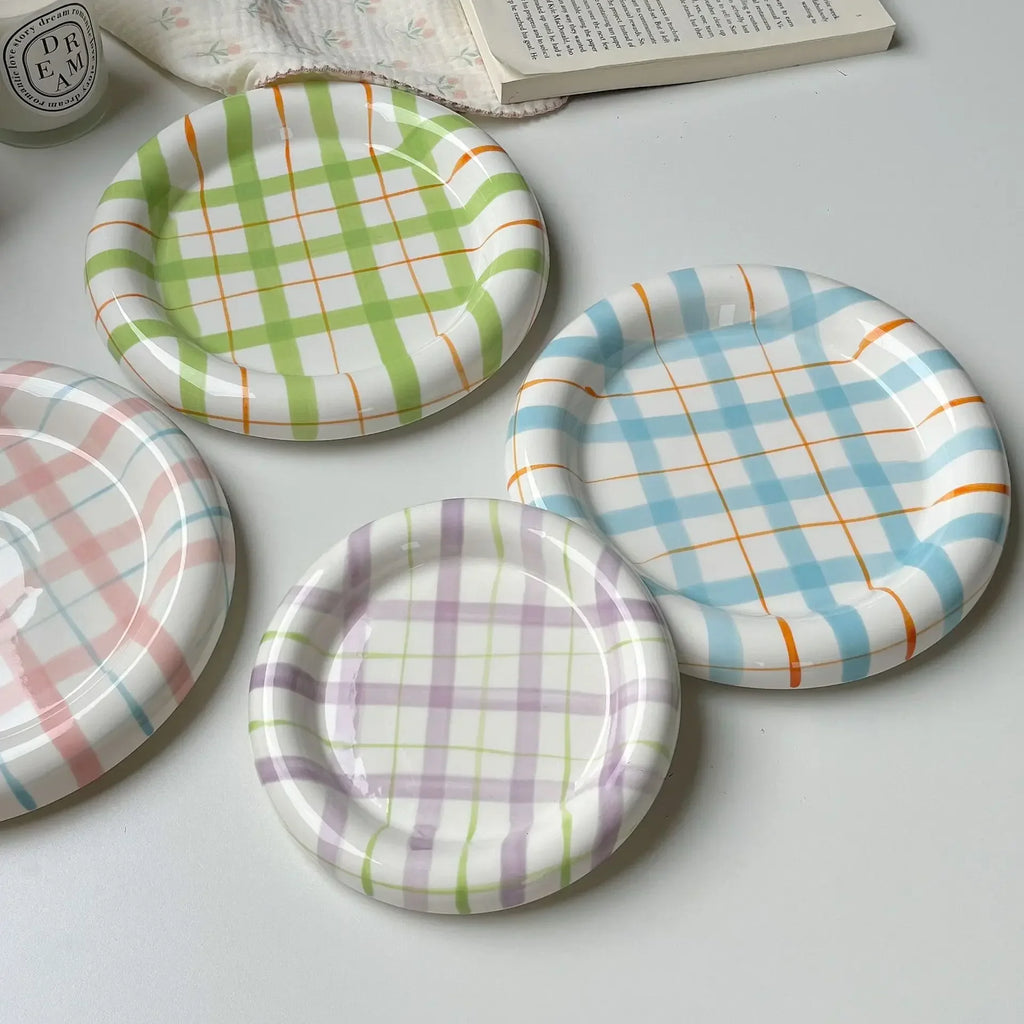 Cream Luxury Plate Dish Food Grade Ceramic Tableware