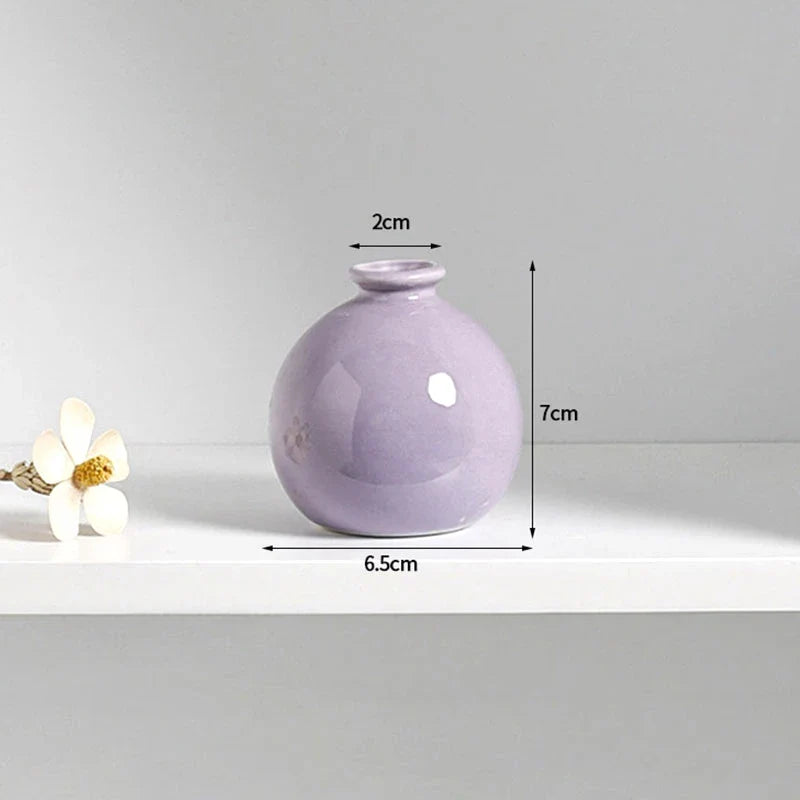 Mini Aesthetic Flower Vases Ceramics Vase Flower Arrangement - Flower Bottle Desktop Ceramic Plant Pot Home Decor