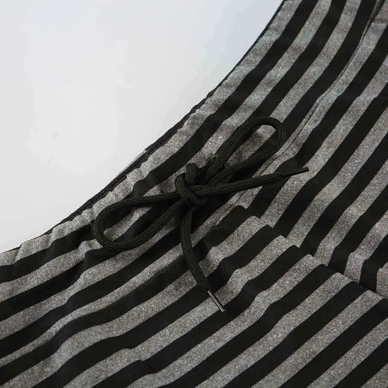 Striped Casual Backless Halter Camisole and Tiny Shorts Y2K Set Contrast Color Basic Two Piece Sets